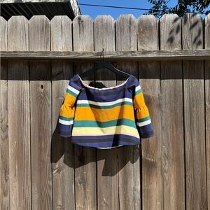 Zara Striped Off-Shoulder Top